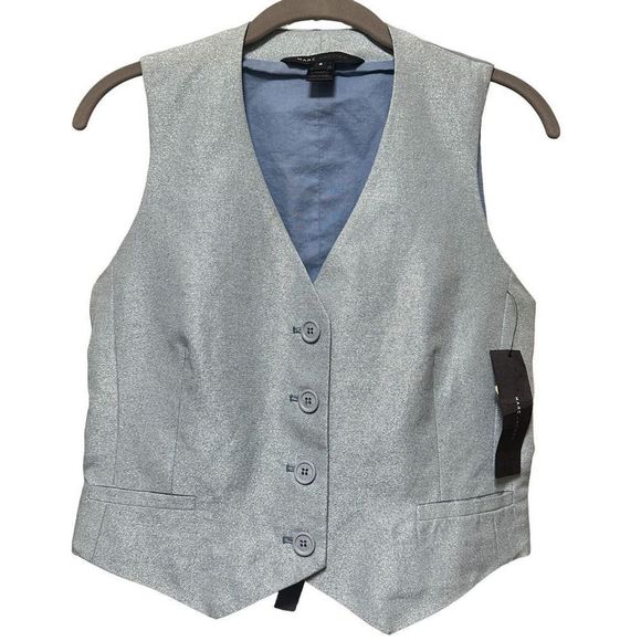 Marc Jacobs Jackets & Blazers - NWT Marc Jacobs Down Vest Blue with Silver Metallic Thread button SZ 8